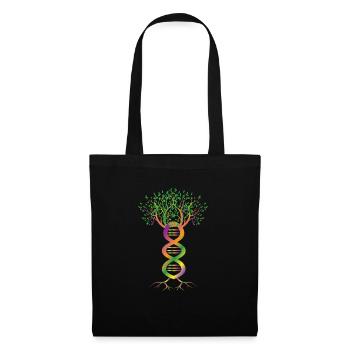DNA Baum Pflanze Abstrakt Farbig Genetik Geschenk - Stoffbeutel - Schwarz - Vorne