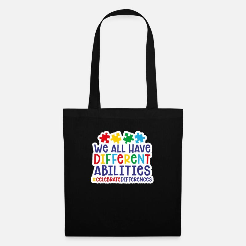 autisme - Sac en tissu - noir