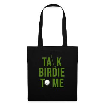 Golf Spruch "Talk birdie time" - Stoffbeutel - Schwarz - Vorne