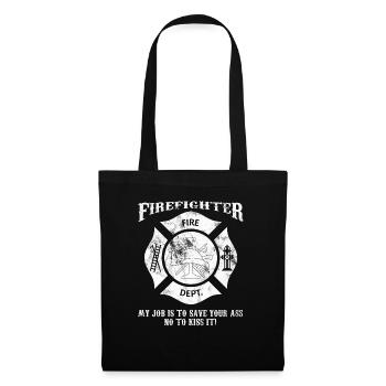Fire Department - Firefighter - Fire Helmet - saying - Tote Bag - black - Front