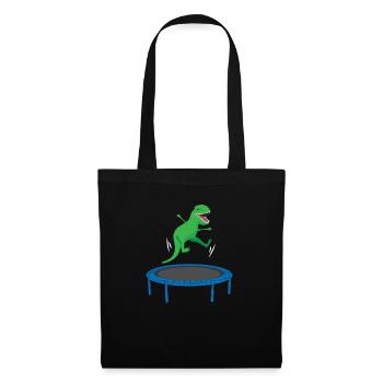Jumping T Rex - Sac en tissu - noir - Devant