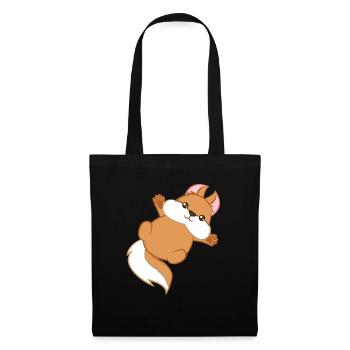 Eichhörnchen - Hörnchen - Geschenk - Niedlich - Stoffbeutel - Schwarz - Vorne