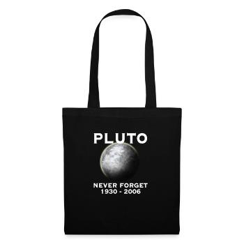 Pluto - N'oubliez jamais - 9ème planète système solaire - Sac en tissu - noir - Devant