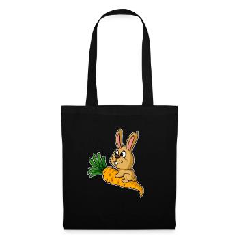 Lapin lapin carotte carotte végétalien végétarien - Sac en tissu - noir - Devant