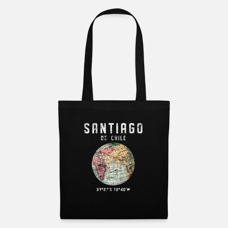Santiago de Chile - Stoffbeutel - Schwarz