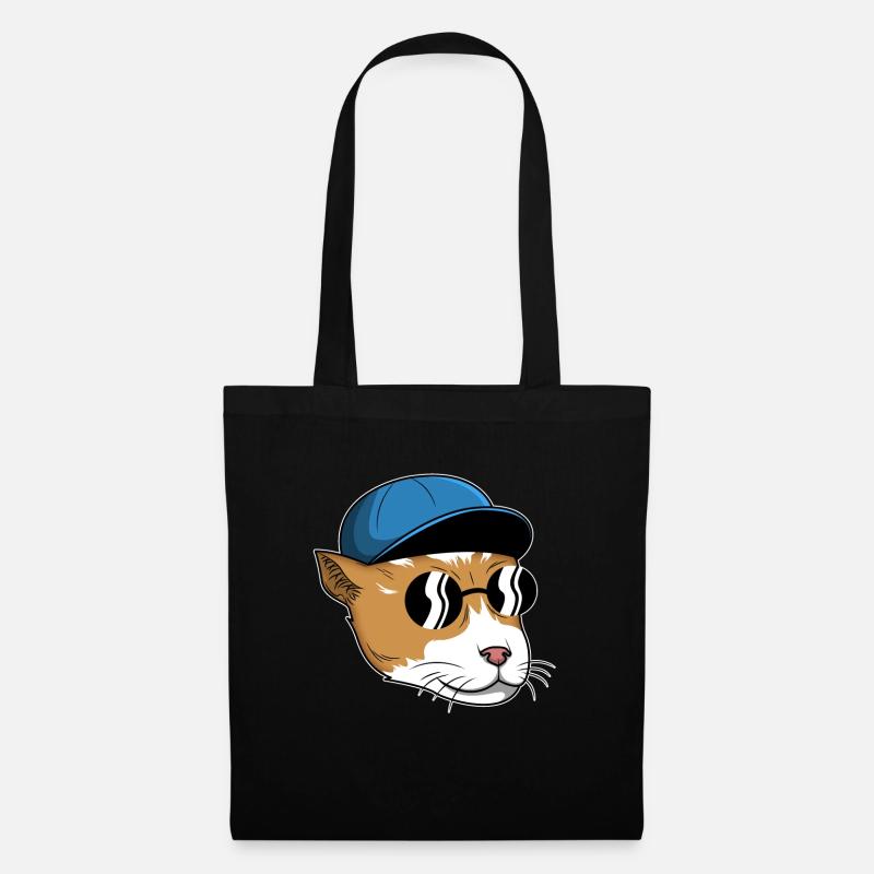 Katze mit Sonnenbrille Undercover - Stoffbeutel - Schwarz