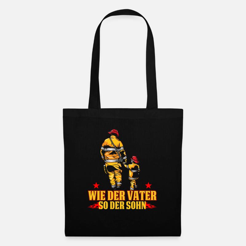 Feuerwehr Brandbekämpfung Geschenk · Wie der Vater - Stoffbeutel - Schwarz