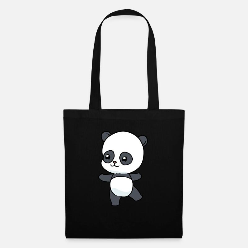 Baby Panda Bär - Stoffbeutel - Schwarz