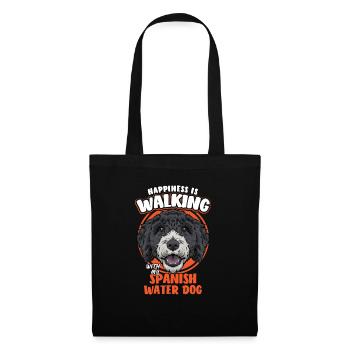 Spanish Water Dog Happiness Is Walking - Tote Bag - black - Front