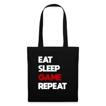 Manger dormir répéter jeu - Sac en tissu - noir - Devant