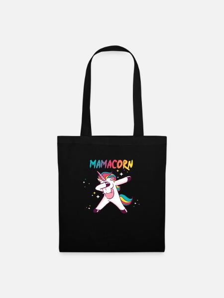 Mamacorn Mama Muttertag Mami Unicorn Einhorn - Stoffbeutel - Schwarz