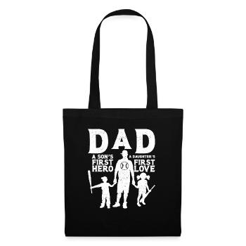 Papa est le premier héros et le premier amour d'une fille - Sac en tissu - noir - Devant