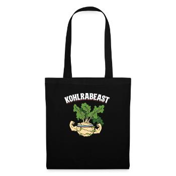 Kohlrabeast Funny Kohlrabi Pun Gym Workout Veggie - Tote Bag - black - Front