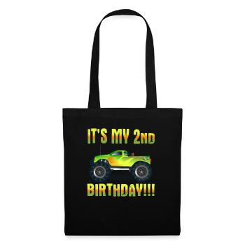 2ème anniversaire - Sac en tissu - noir - Devant
