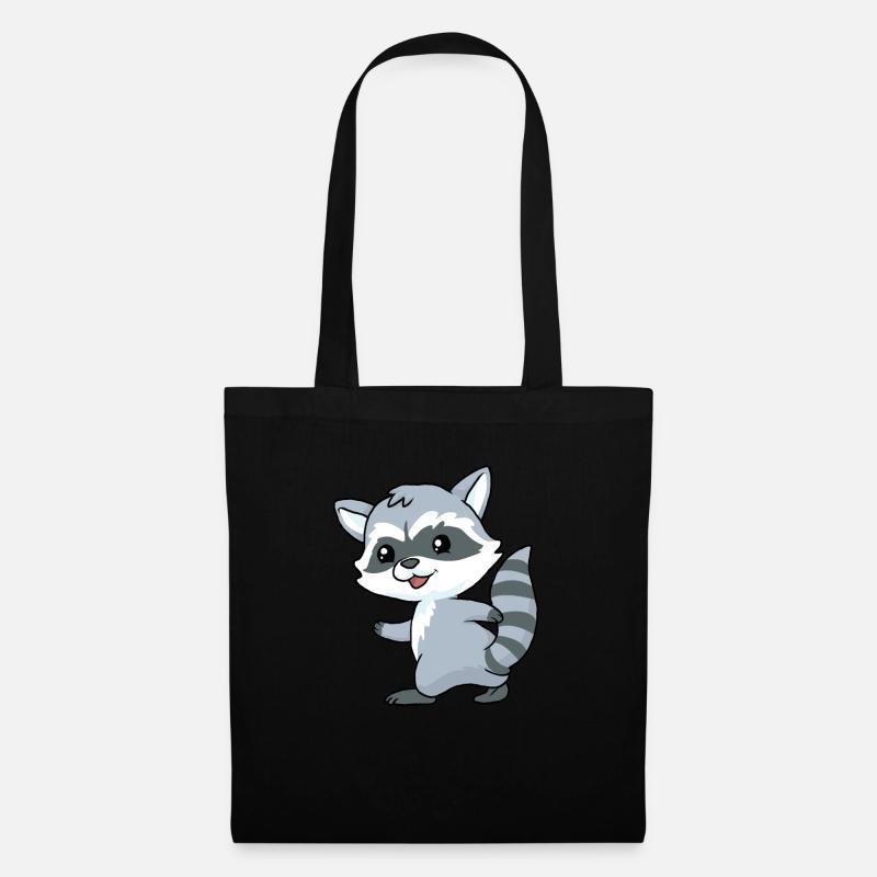 Kleiner Waschbär - Stoffbeutel - Schwarz