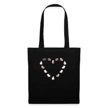 Guinea pig love heart - Tote Bag - black - Front