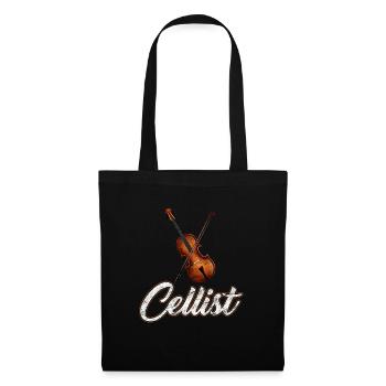 violoncelle - Sac en tissu - noir - Devant