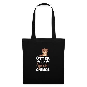 Loutre âme soeur animal Drôle Esprit Cadeau - Sac en tissu - noir - Devant