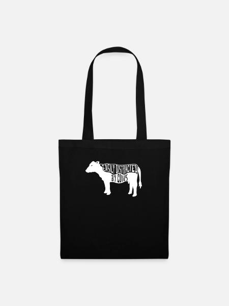 Farmer farmers cows cattle gift idea sayings - Tote Bag - black