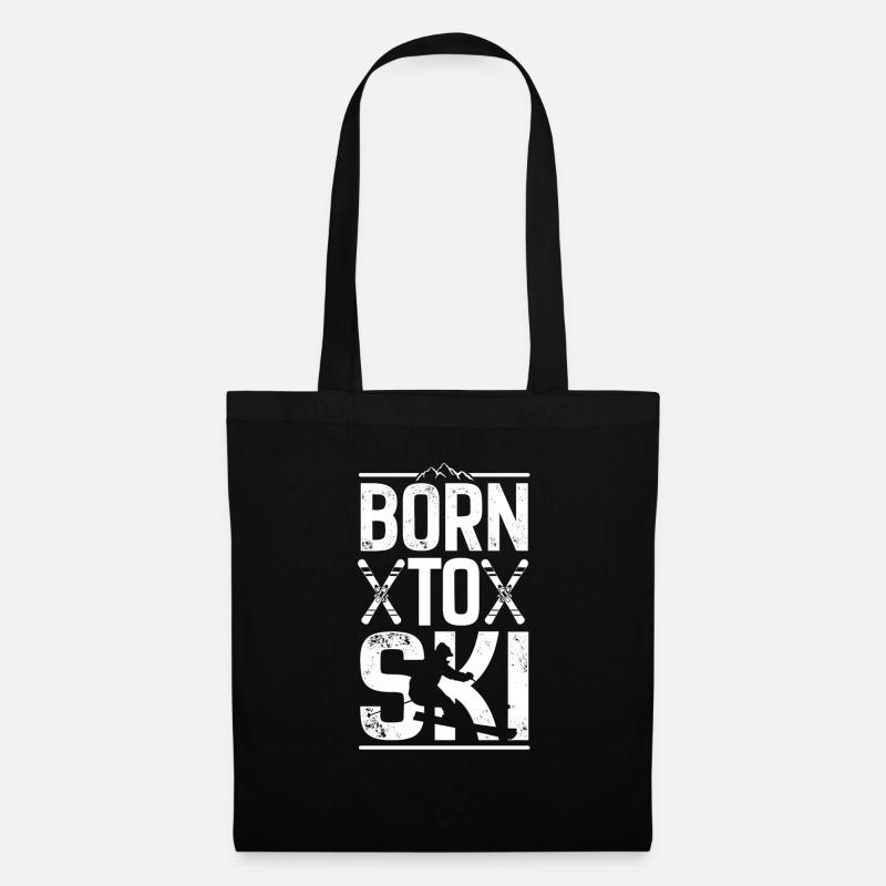 Born to ski gift - Tote Bag - black