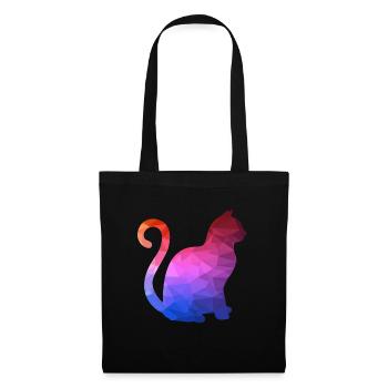 Geometrisches Tier Geometric Animal Katze - Stoffbeutel - Schwarz - Vorne
