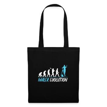 Maler Evolution T shirt Geschenk - Stoffbeutel - Schwarz - Vorne