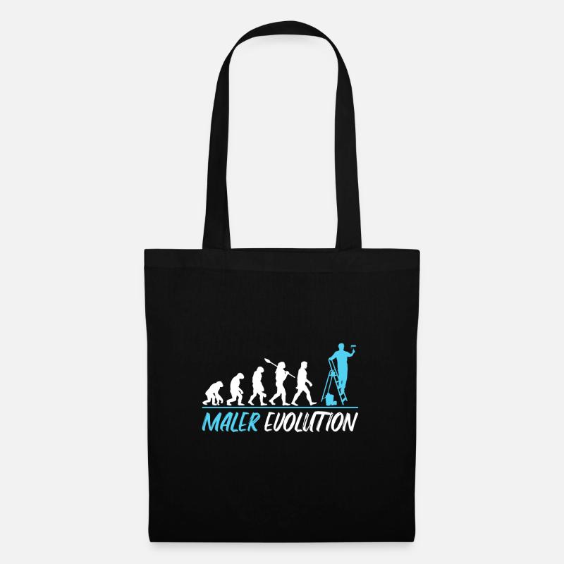 Maler Evolution T shirt Geschenk - Stoffbeutel - Schwarz