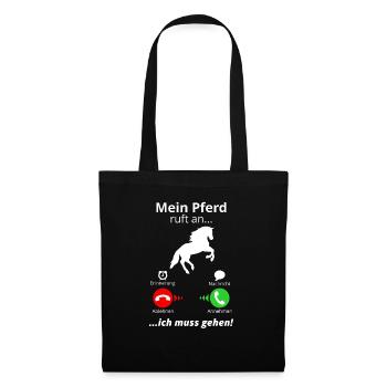 Cheval va à cheval fille drôle équitation écurie - Sac en tissu - noir - Devant