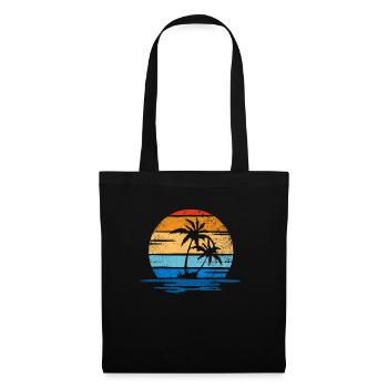 Strand, Palmen und Meer retro - Tote Bag - black - Front
