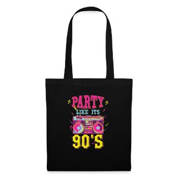 Fête comme chemise des années 90 - Sac en tissu - noir - Devant