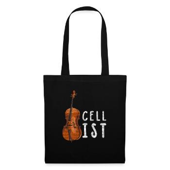 violoncelle - Sac en tissu - noir - Devant