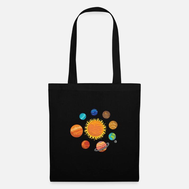 Planet Solar System Sun Logo Space - Tote Bag - black