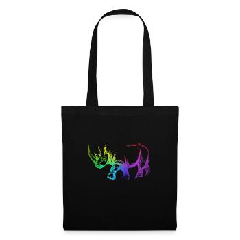 Rhino Rhino millésime coloré - Sac en tissu - noir - Devant