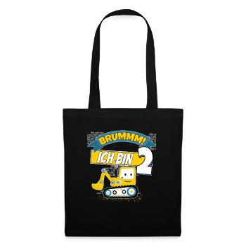 2ème anniversaire de ma chemise enfant garçon pelle 2 ans - Sac en tissu - noir - Devant