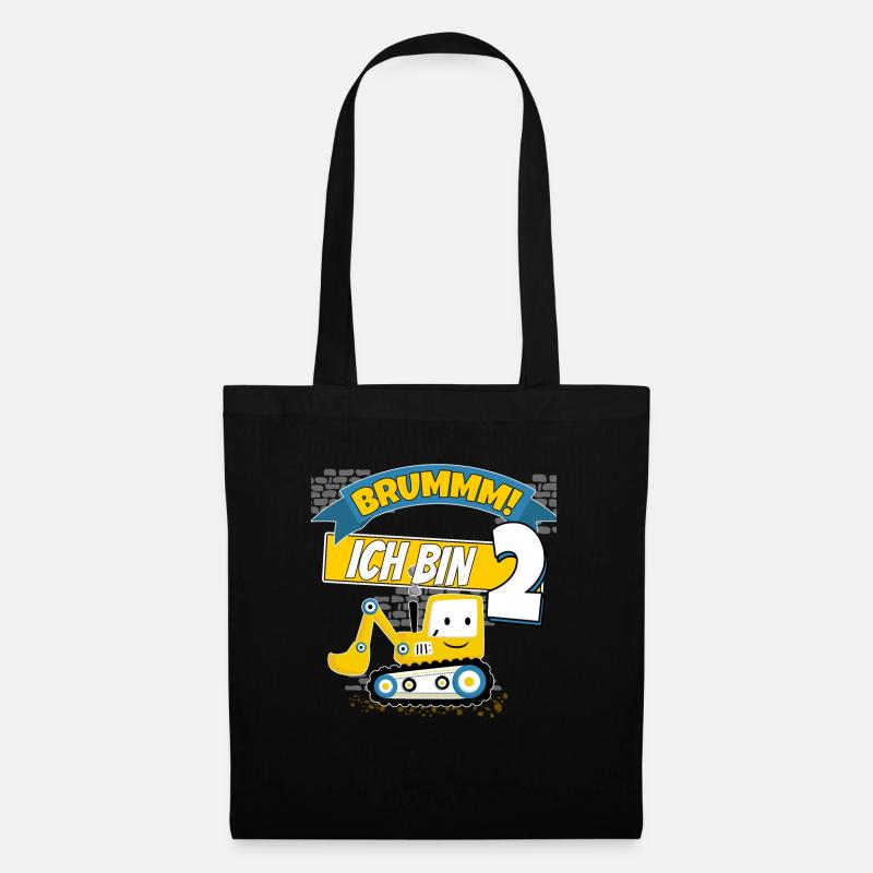 Kinder 2. Geburtstag Shirt Bagger Jungen 2 Jahre - Stoffbeutel - Schwarz