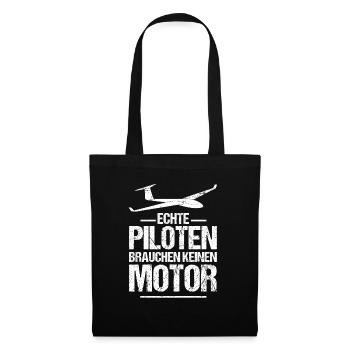 Segelflugzeug Segelflieger Segelflug Geschenk - Stoffbeutel - Schwarz - Vorne