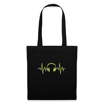 Headphone Lifelife Headphone Heartbeat Music - Tote Bag - black - Front