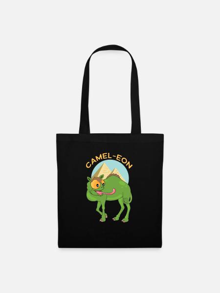 Camel-eon Wortwitz Kamel Chamäleon Geschenkidee - Stoffbeutel - Schwarz