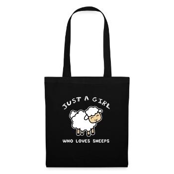 Just A Girl Who Loves Sheep graphic, Sheep Tee, - Tote Bag - black - Front