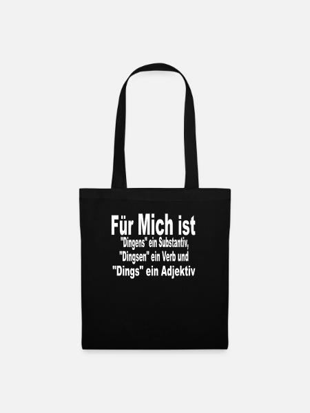Grammatik Deutschlehrer Lehrer Deutsch Sprüche - Stoffbeutel - Schwarz