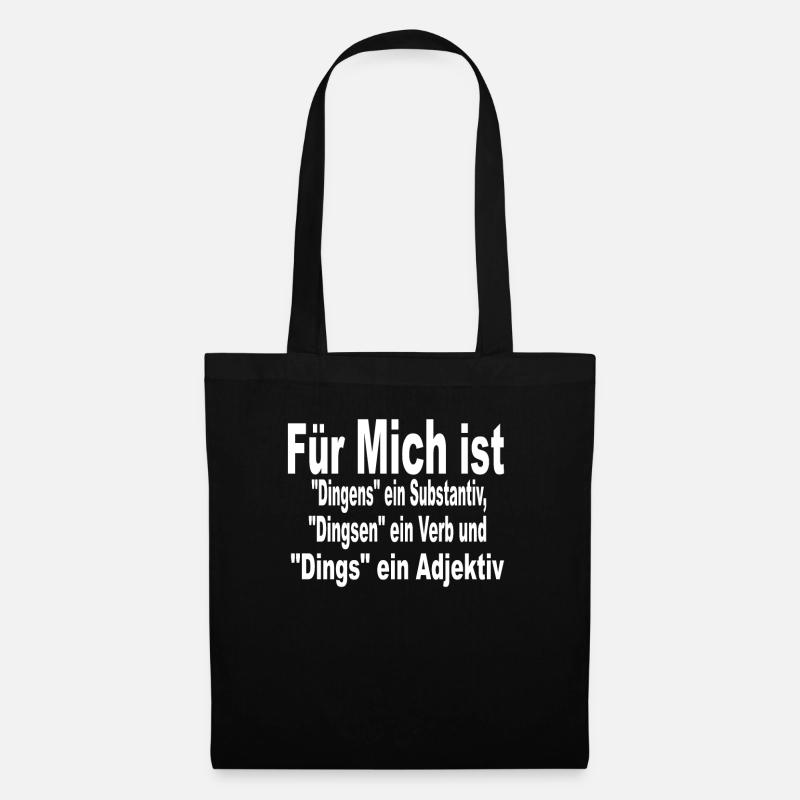 Grammatik Deutschlehrer Lehrer Deutsch Sprüche - Stoffbeutel - Schwarz