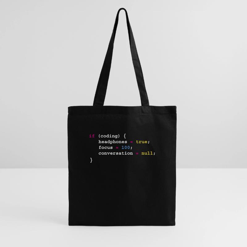 Programmierung Wenn Coding Headphones Tee, Programmierung Stoffbeutel