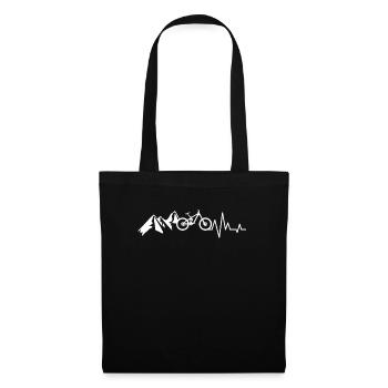 MTB Mountainbike Mountainbiker Radfahrer Geschenk - Stoffbeutel - Schwarz - Vorne