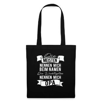 Opa Spruch Großvater Großpapa Bester Opa Geschenke - Stoffbeutel - Schwarz - Vorne
