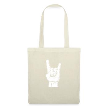 Cadeau drôle de main Metal Black Black frites - Sac en tissu - nature - Devant