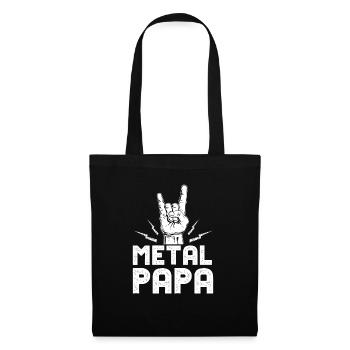 Cadeau drôle de papa de fourche Pommes en métal noir de mort - Sac en tissu - noir - Devant