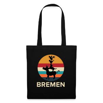 Musiciens de la ville de Brême, cadeau de Brême - Sac en tissu - noir - Devant