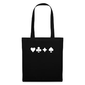 Poker Pokern Geschenk - Stoffbeutel - Schwarz - Vorne