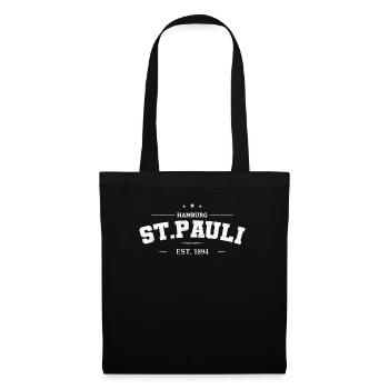 St Pauli Sankt Hamburg Vintage Retro Logo Geschenk - Stoffbeutel - Schwarz - Vorne