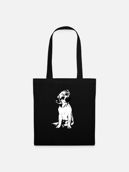 Puggle Beagle Pug - Stoffbeutel - Schwarz